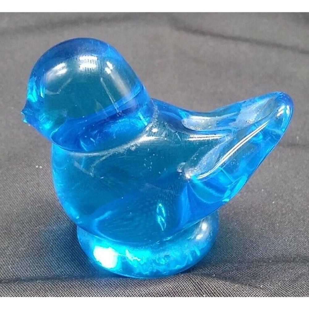 Bluebird Of Happiness Ron Ray Cobalt Blue Figurine Signed 1991 Art Glass